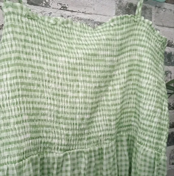 Primark Light Green Checkered Maxi Dress - Picture 6 of 7